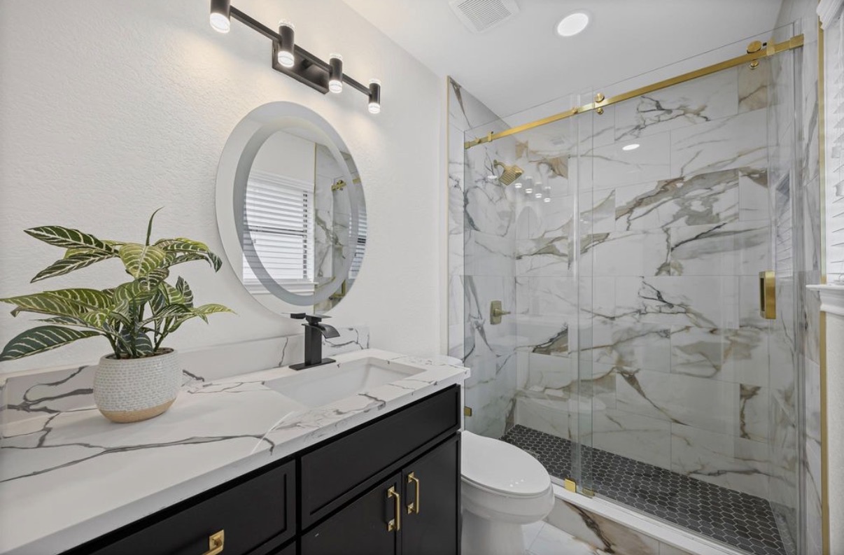 Marble shower remodel